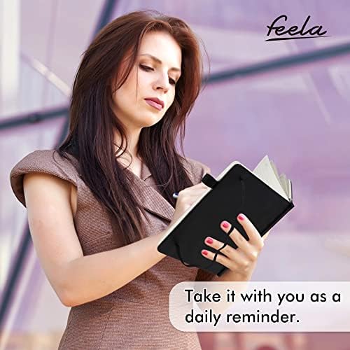 5 Pack Journal Notebook Bulk for School, Feela Hardcover Business Notebooks Classic Ruled Lined Journals with Pen Holder for Work Note Taking, with 5 Black Pens, 120 GSM, 5.1”x8.3”, A5, Black - Image 6