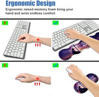 Ergonomic Memory Foam Mouse Pad Wrist Rest Set,Large Gaming Desk Pad + Keyboard Wrist Rest + Mouse Wrist Cushion + Coaster for Home Office Study Gaming,Christian Cross Quote Bible Verse Matthew 19:26 - Image 5