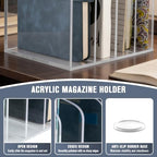 Clear Acrylic File Holder, Vertical Magazine Organizer 4-Slot for Office/Home/Classroom - Image 5