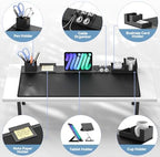 KDD Desk Pad Mat Set, 6 in 1 Mouse Mat with Magnetic Desktop Storage Accessories DIY Feature for Phone and Tablet Stand/Cup Holder/Pen Card Holder/Cable Management for Home Office Accessories - Image 2
