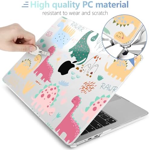 MEEgoodo for M5/M4/M3/M2 MacBook Air 15 inch Case 2026 2025 2024 2023, Case Fit Model (A3448/A3241/A3114/A2941) for MacBook Air 15.3 inch, Cute Dinosaurs - Image 4