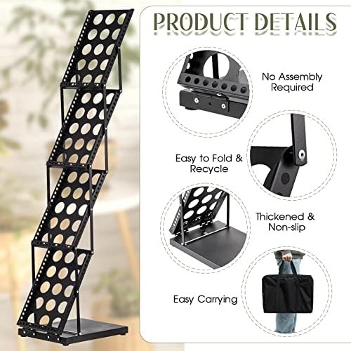 1 Piece Portable Literature Display Stand, 4-Pocket Brochure Rack with Bag - Image 4