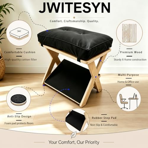 Foot Rest Under Desk, Ergonomic Wooden Desk Foot Rest - Image 3