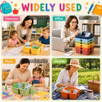 6 Pack Plastic Classroom Organizer Caddy with Handle, Boho Earthy - Image 6