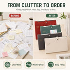 8 Pack Expanding File Organizer, 8 Pocket Accordion File Folders with Labels, Portable Plastic Document Paper Bill Receipt Organizer with Snap Closure for School Office Home, Letter/A4 Size, 4 Colors - Image 3