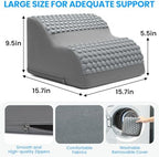 Foot Rest for Under Desk with Massage Dots, 3-Tier Foot Stool, Grey - Image 3