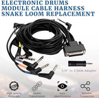 Cable Harness Snake Loom Replacement and Mono 1/4'' to 3.5 mm adapter Compatible with Alesis Nitro Mesh Electronic Drum Set Module Surge Command Forge Turbo Crimson DM7X RCA Connector Type Hi-Hat - Image 5