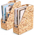 2 Pcs Handwoven Magazine File Holder 11.8'' Foldable Design by Unknown