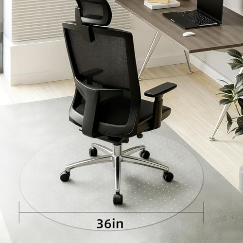Office Chair Mat for Carpet - 36x36 Inch Plastic Computer Desk Floor Protectors for Chairs Clear Under Desk Rug Pad for Rolling Gaming Chair - Image 7