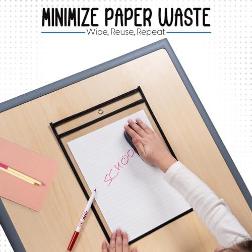 Essex Wares - 30 Pack, Black Dry Erase Pockets, 10" Wide x 13.5" Tall - Image 3