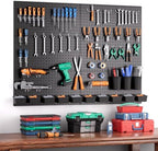 INCLY 226PCS Black Metal Pegboard Wall Organizer 48x36 Inch - Image 2