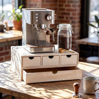 Wooden Pod Holder Drawer Coffee Tea Box, Quadruple, White - Image 4