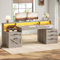 SEDETA 63" Executive Office Desk with 5 Drawers, Grey by SEDETA