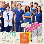 Resurhang 10 Sets Nurse Appreciation Gifts Bulk 2026 Thank You Gift Notebook with Pen in Holder and Sticky Note Notepad Marker Index Tab Inspiring Journal Ballpoint Pen for Coworker Doctor - Image 2