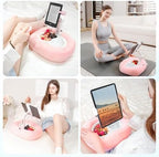 Tablet Pillow Stand, Adjustable Kindle Holder with 2 Snack Bowls, 360° Adjustable iPad Stand for Bed with 4.7''-13'' iPad, Kindle, Phone, Gift for Reading Accessories on Bed, Sofa, Pink - Image 2