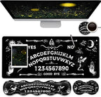 Gaming Mouse Pad & Keyboard Wrist Rest,Large Extended Mouse Pad 31.5X 11.8,Ergonomic Memory Foam Wrist Rest Support+Desk Mat Protector,for Office/Home Writing Pad,Ouija Board Pattern Black Mousepad by Unknown