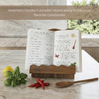 Beautiful Wooden Cookbook Stand for Your Kitchen Counter – Solid Wood Scalloped Book Holder (Acacia) - Image 2