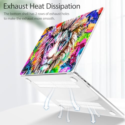 Tuiklol for 2026 2025 2024 2023 MacBook Air 15 inch Case Model M5 A3448 M4 A3241 M3 A3114 M2 A2941 Hard Shell Case for MacBook 15.3'' Cover, Lion - Image 4