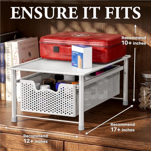 Simple Houseware Stackable Cabinet Basket Drawer Organizer, White - Image 3