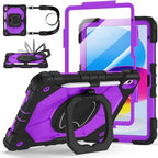 Case for iPad (A16) 11th/10th Generation 11/10.9 Inch 2025/2022, Ubearkk for iPad a16 case with Screen Protector, 360 Degree Rotating Stand Shoulder Strap Pencil Holder,Black Purple by Ubearkk