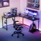 OLIXIS 66 Inch L Shaped Desk, Corner Computer Gaming Desks with Shelves - Image 2