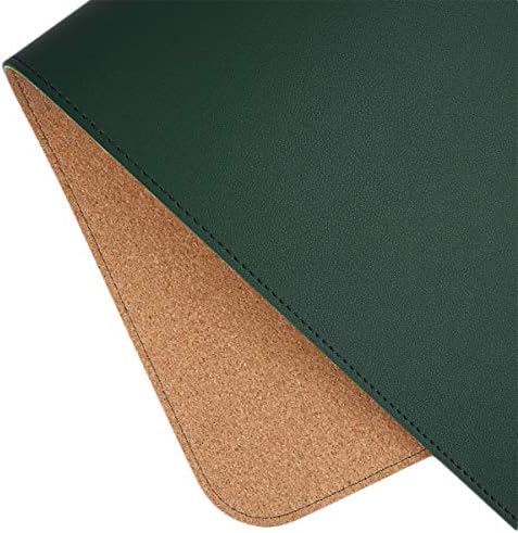 Desk Mat, Waterproof Desk Pad Protector, Eco-Friendly Natural Cork & Leather Double-Sided Office Desk Mat Mouse Pad, Smooth Surface Soft Desk Writing Mat for Office Home Work Game (Green, 35x18Inch) - Image 7