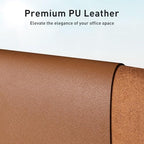Aothia Faux Leather Desk Mat – Large Mouse Pad, Non-Slip PU Leather Blotter, Waterproof Writing Surface for Office and Home (Brown, 47.2" x 23.6") - Image 2