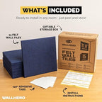 WALLHERO Large Cork Board Alternative | 15 Pack | Sizing Up to 59”x36”, Felt Wall Tiles, Office Wall Decor, Large Cork Boards for Walls, Corkboard, Cork Board for Office, Pin Board, Blue - Image 3