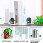 Glass Skull Book Ends for Shelves with Plating Multicolor Crystal Skulls - Image 3