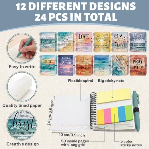 Sprial Notebooks with Pens Bulk, 48 Pack, 5.5 x 4.7 Inch, Ocean - Image 4