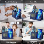 Wireless Charger with Pen Holder, LED Screen Desk Organizer Digital Clock - Image 5