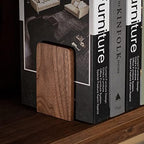 muso wood Walnut Book Ends for Shelves, 2 Pairs - Image 3