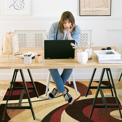 Office Chair Mat for Hardwood Floor, 60"x45" Easy Glide Computer Desk Mat Protector for Rolling Chair Under Desk Rug Nonslip Backing, Machine Wash, (Modern) - Image 2