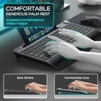 GAMCATZ Ergonomic Wireless Keyboard and Mouse with Wrist Rest，Phone Holder - 2.4GHz Full-Sized Low-Profile Quiet Wireless Mouse and Keyboard Combo for Computer, Laptop, PC, Mac-Black - Image 4