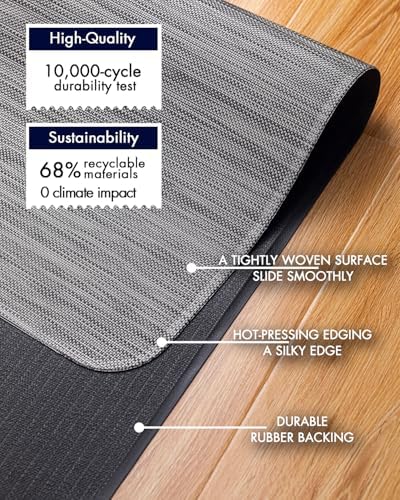 Baroyal Office Chair Mat for Hardwood Floor Under Desk Computer Rolling Chair Mat for Wood/Tile Floor Non-Slip Heavy Duty Desk Rug PVC Plastic Hard Floor Protector 45"x 53" (Gray) - Image 4