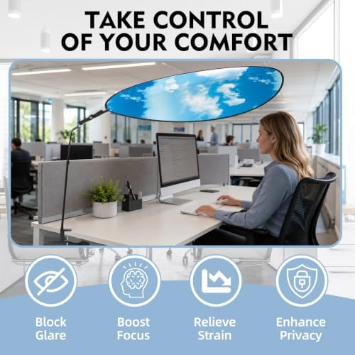 Office Cubicle Leaf Canopy Desk Shade, 52 Inch for Overhead Light Block - Image 5