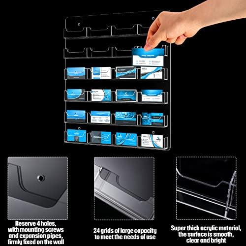 Lincia 2 Pcs Acrylic Business Card Holder, 45×40 cm, 24 Pockets - Image 3