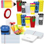 Qinyoung Back to School Teacher Gift Set, Plastic Cups, 12 Sets, Line by Qinyoung