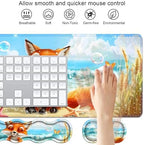 4 in 1 Ergonomic Keyboard Wrist Rest & Mouse Pad Wrist Rest Set, Large XXL Gaming Desk Mat 31.5"x 11.8" with Non-Slip Base, Memory Foam for Home Office Study Gaming, Fox - Image 3
