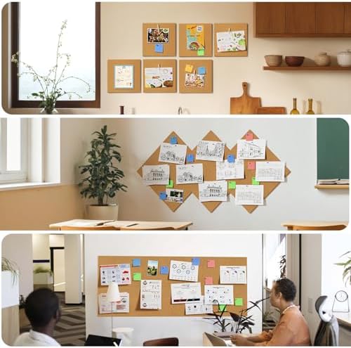 MaxGear 60" x 48" Large Cork Board for Wall, 20 Pack 12" x 12" Tiles - Image 5