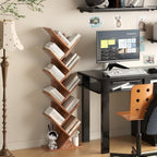 10 Tier Tree Book Shelf, Floor Standing Wood Bookshelf for Narrow Space - Image 6