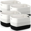 4 Pack Storage Baskets for Organizing, 11''Lx9''Wx8''H Woven Baskets for Storage Toys, Towels, Books, and Clothes, Cotton Rope Basket for Shelves with Handle by Unknown