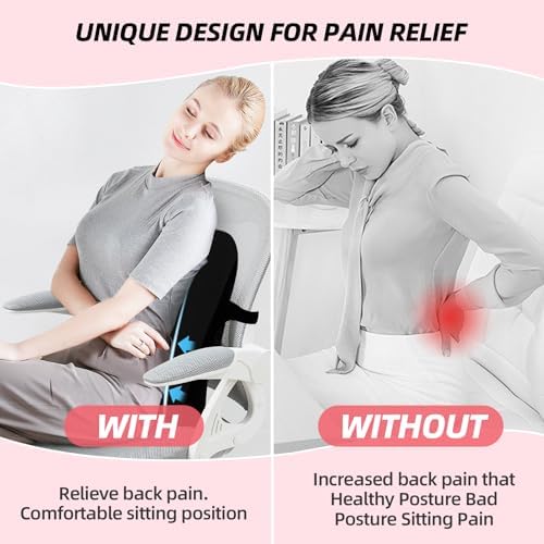 LIQUN Memory Foam Seat Waist Pillow, for Office Chair, Car, Game Chair Lower Back Pain Relief and Improve Posture Lumbar Support Pillow, (Grey) - Image 5