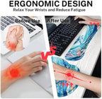 Arttown Keyboard Mouse Pad Set, 4 in 1 Desk Mat Set Ocean Dolphin - Image 4