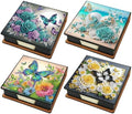 4pcs Flower Butterfly PU Diamond Painting Sticky Notes Holder by Unknown