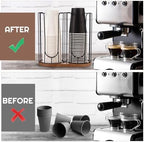 Geelin 18oz Adjustable Coffee Cup Dispenser with Wooden Base, Cup and Lid Holder, Cups Holder Organizer for Coffee Pod Straw and Lid Storage(2-Compartment Single,Color 1) - Image 4
