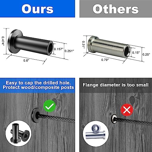 BLIKA 100 Pack 1/8" Black Stainless Steel Protector Sleeves - Image 4