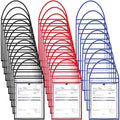 Geyee 50 Pack Job Ticket Holders 9x12 with Strap Hanging,Black，red，Blue by Geyee