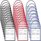 Geyee 50 Pack Job Ticket Holders 9x12 with Strap Hanging,Black，red，Blue by Geyee