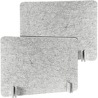 Fabbay 2 Pcs Acoustic Desk Divider Desk Partition for Students 16 x 24 Inch Table Freestanding Privacy Panel Visual Distraction and Noise Reducing for School Classroom Teacher Office (Silver Gray) by Fabbay